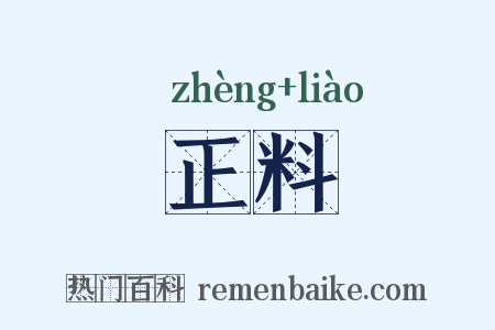 正料是什么意思的图片